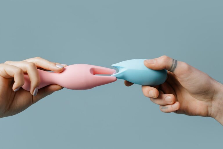 Pink and Blue Silicone Sex Toys